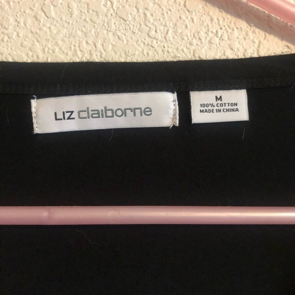 nwt Black Liz Claiborne Long Sleeved Shirt Size M - Picture 3 of 9